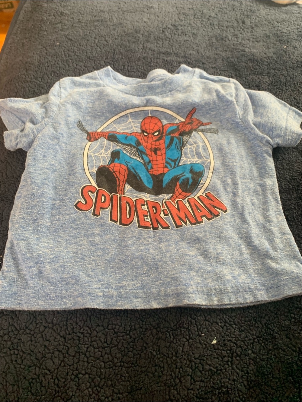 Marvel Spider-Man Blue Graphic Tee with Red and Black Details
